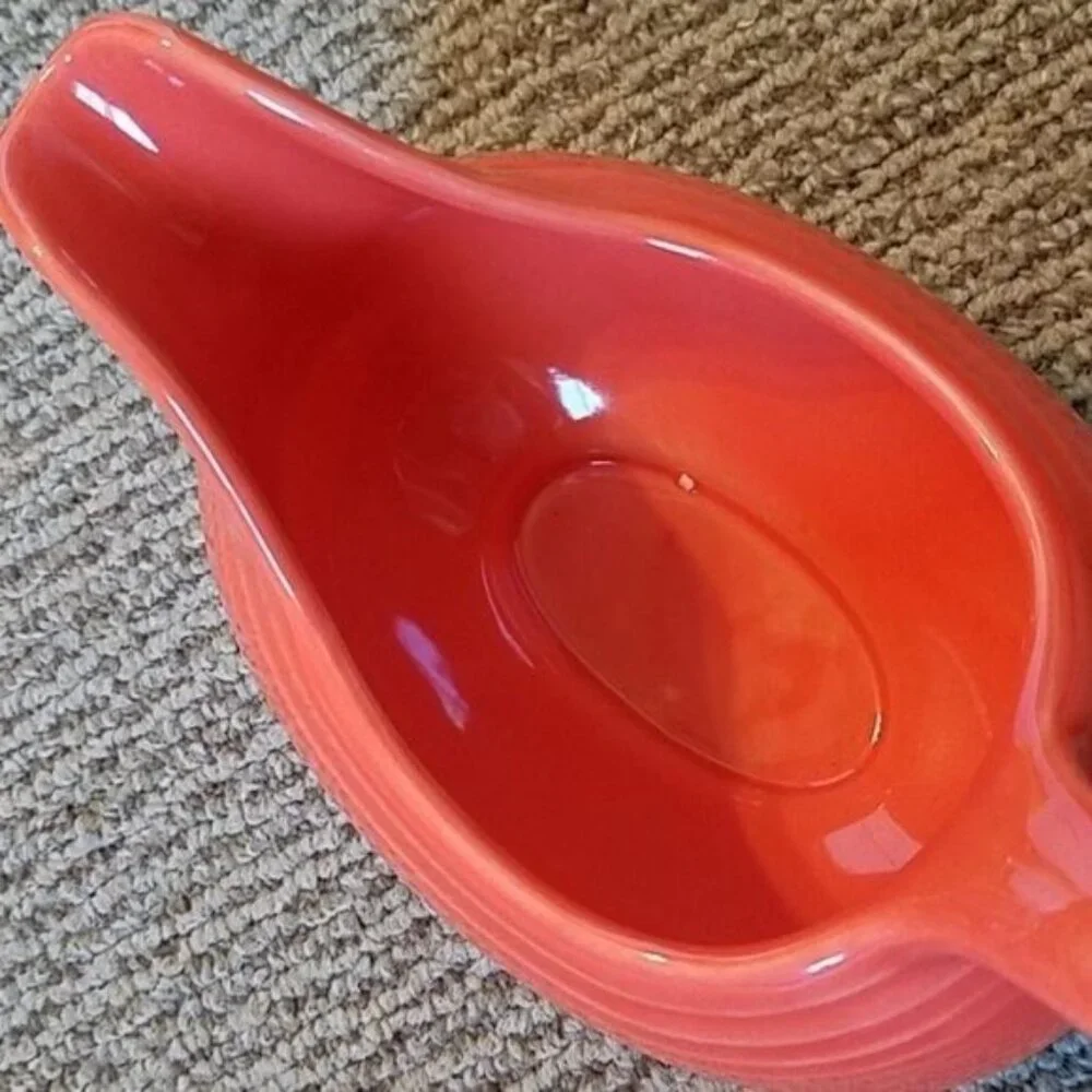 Fiestaware Fiesta CERAMIC Gravy Sauce Boat Dish Poppy Orange 18.5 OZ CONTAINER